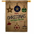 Cuadrilatero 28 x 40 in. Joyful Christmas & New Year House Flag with Winter Double-Sided Vertical Flags  Banner CU3888872